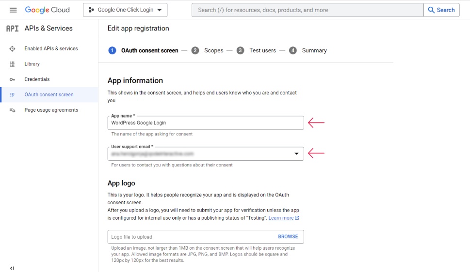 Google Login App Information