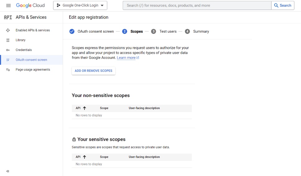 Google Login Edit App Registration