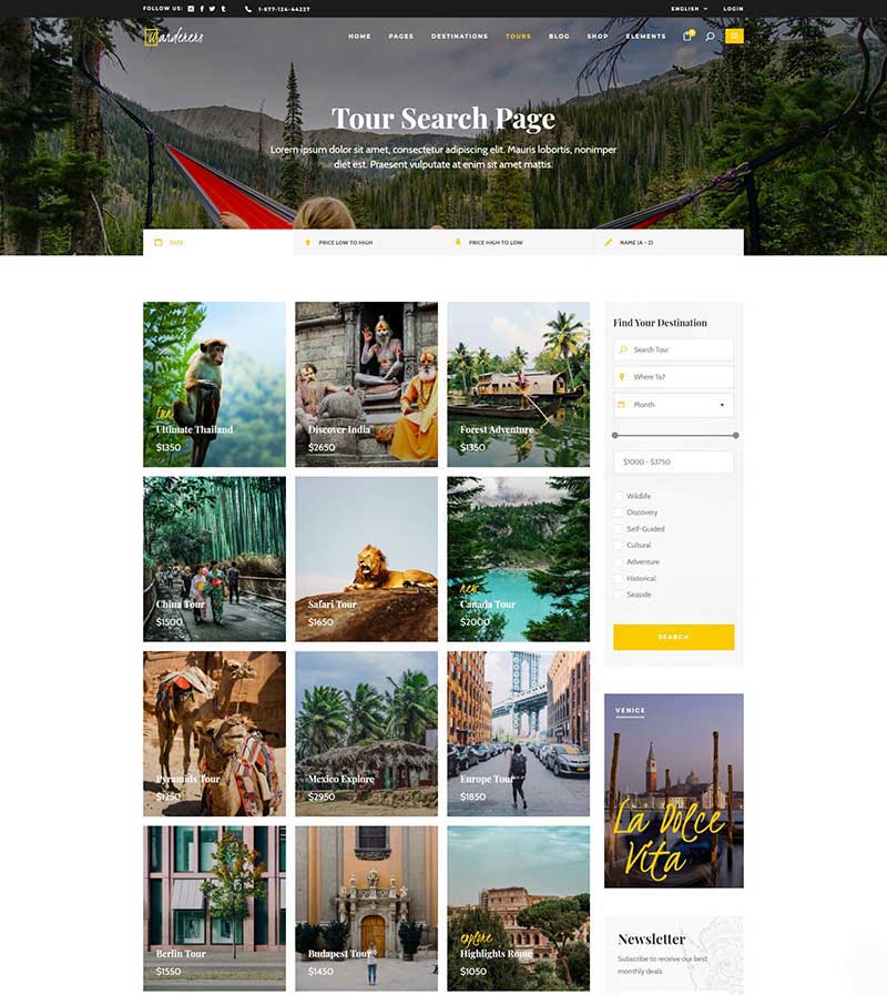 wanderers adventure travel & tourism theme nulled