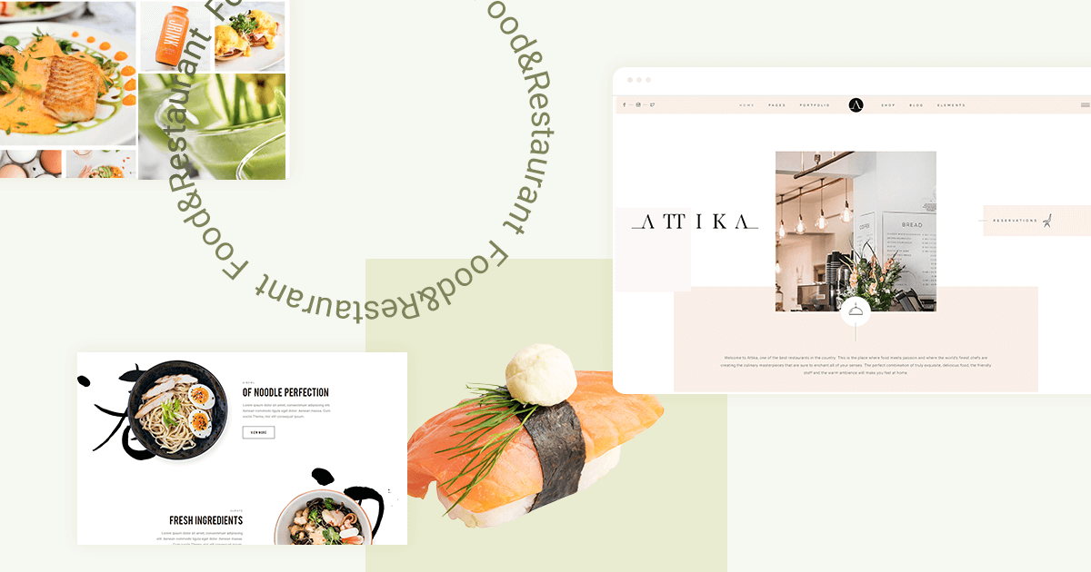 Astra WordPress restaurant theme starter template showing clean menu layout and fast-loading design