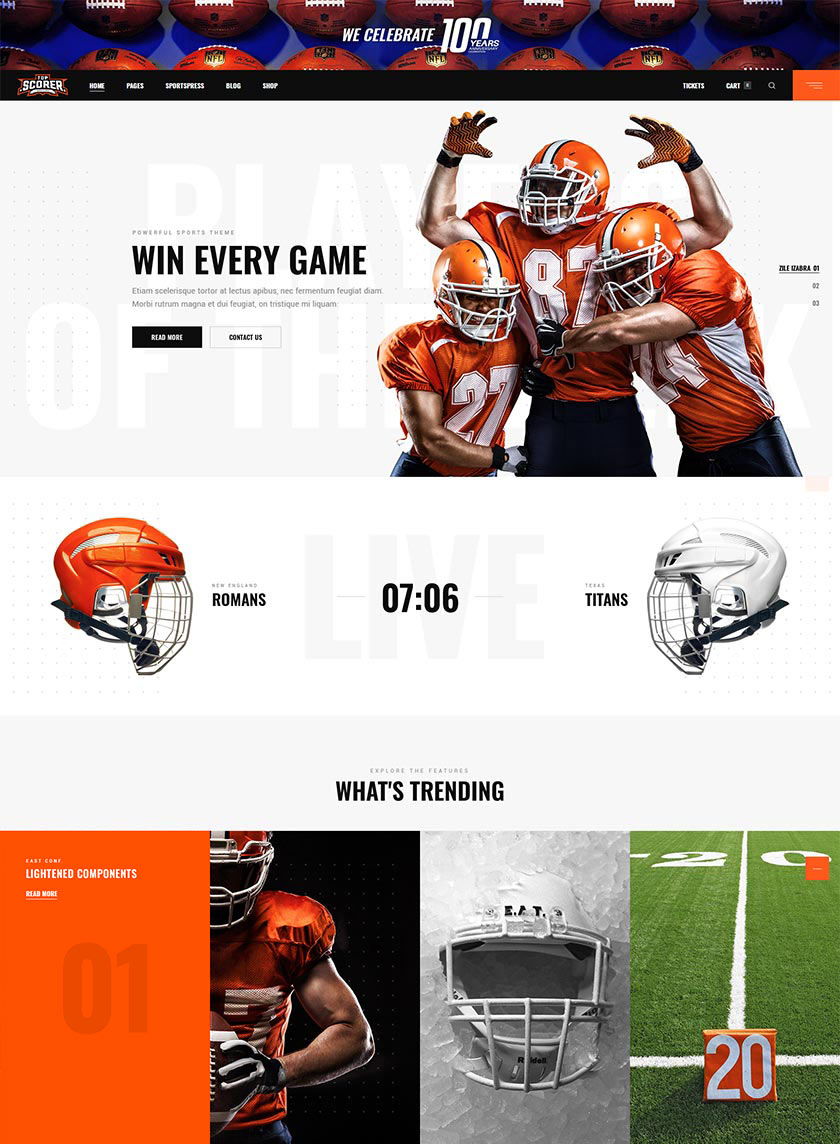 Top Scorer Sports Wordpress Theme Qode Interactive