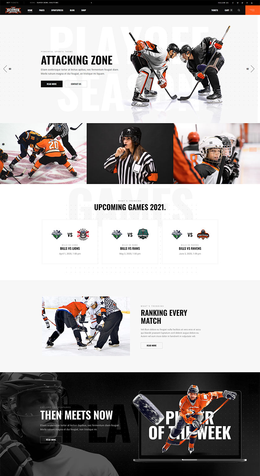 Top Scorer Sports Wordpress Theme Qode Interactive