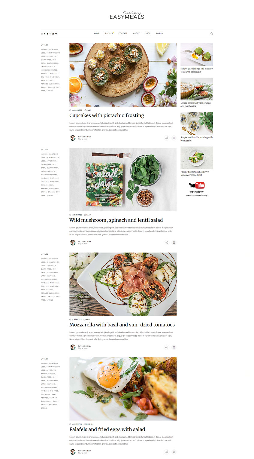 EasyMeals – Food Blog WordPress Theme – Qode Interactive