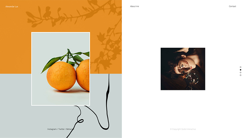 Split Screen Portfolio Demo for Bridge Theme - Qode Interactive