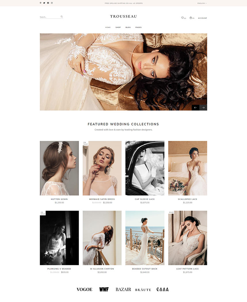 Trousseau - Bridal Shop WordPress Theme by Mikado-Themes