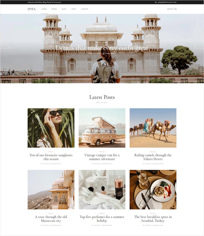 Zoya WordPress Theme