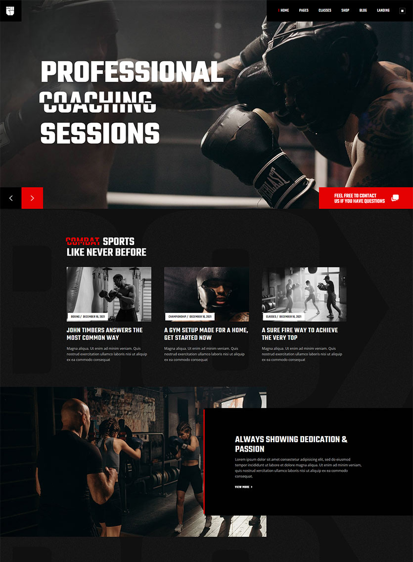 Knockout – Boxing and Martial Arts Theme