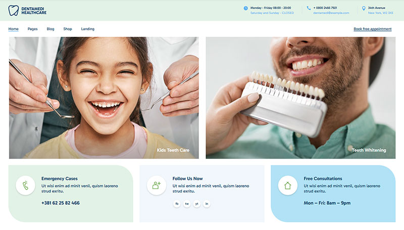 DentaMedi WordPress Theme