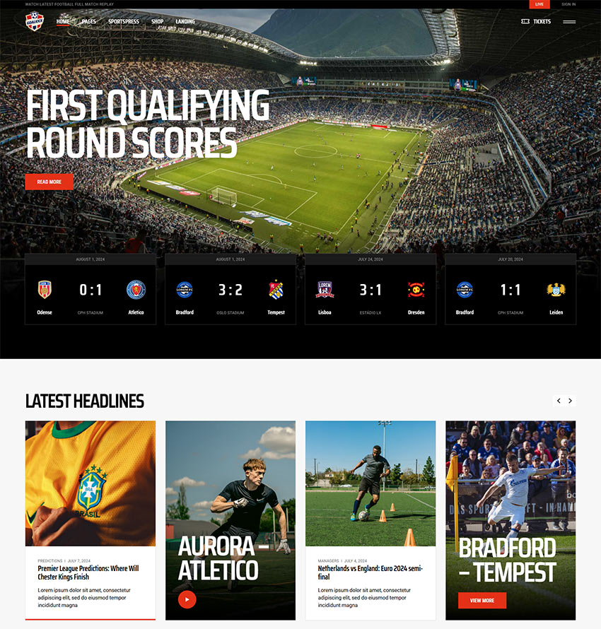 GoalKick WordPress Theme