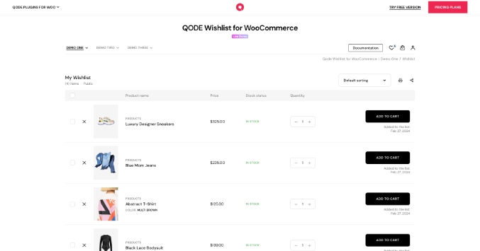 QODE Wishlist for WooCommerce